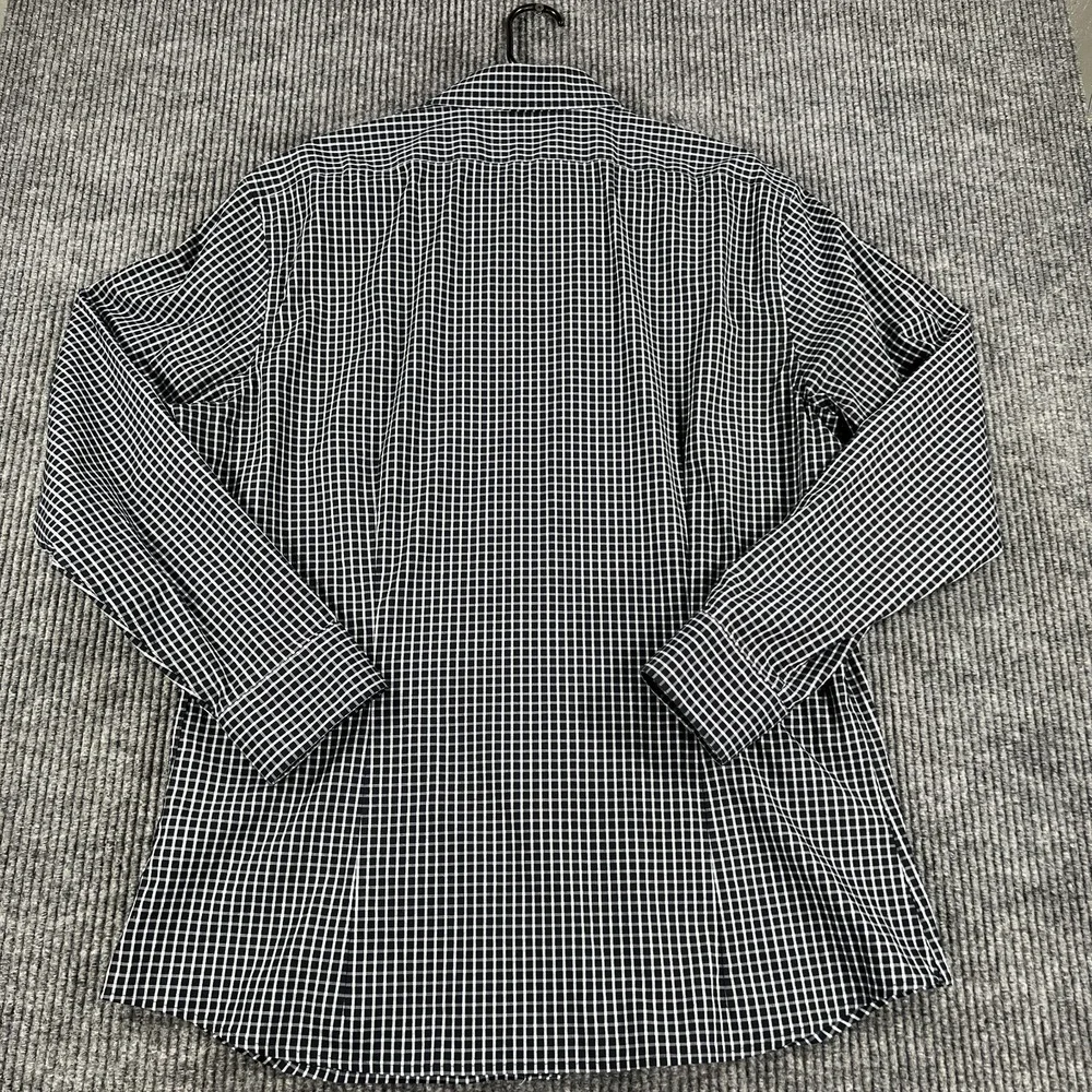 Banana Republic Shirt Mens Large Black Check Long Sleeve Button Up Athletic Fit